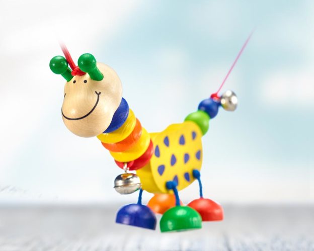 Holz bunte Kinderwagenkette Giraffe mit Glöckchen