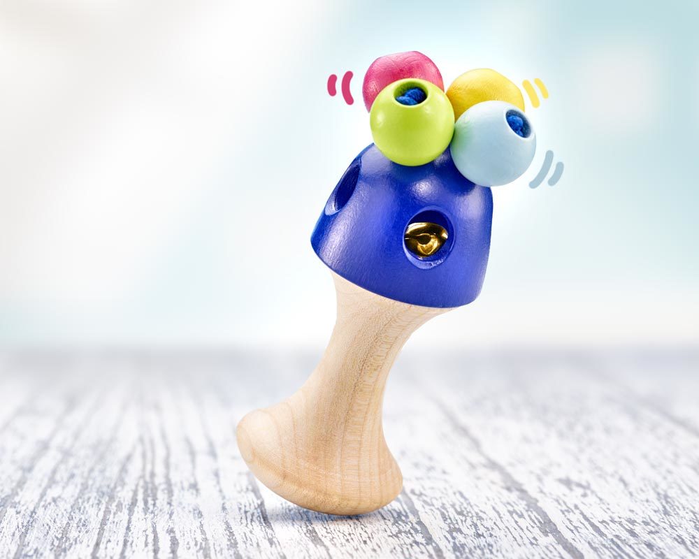 Selecta Spielzeug Mikado Greifling Rassel Babyspiel Babyspielzeug Holz 8.5 cm 