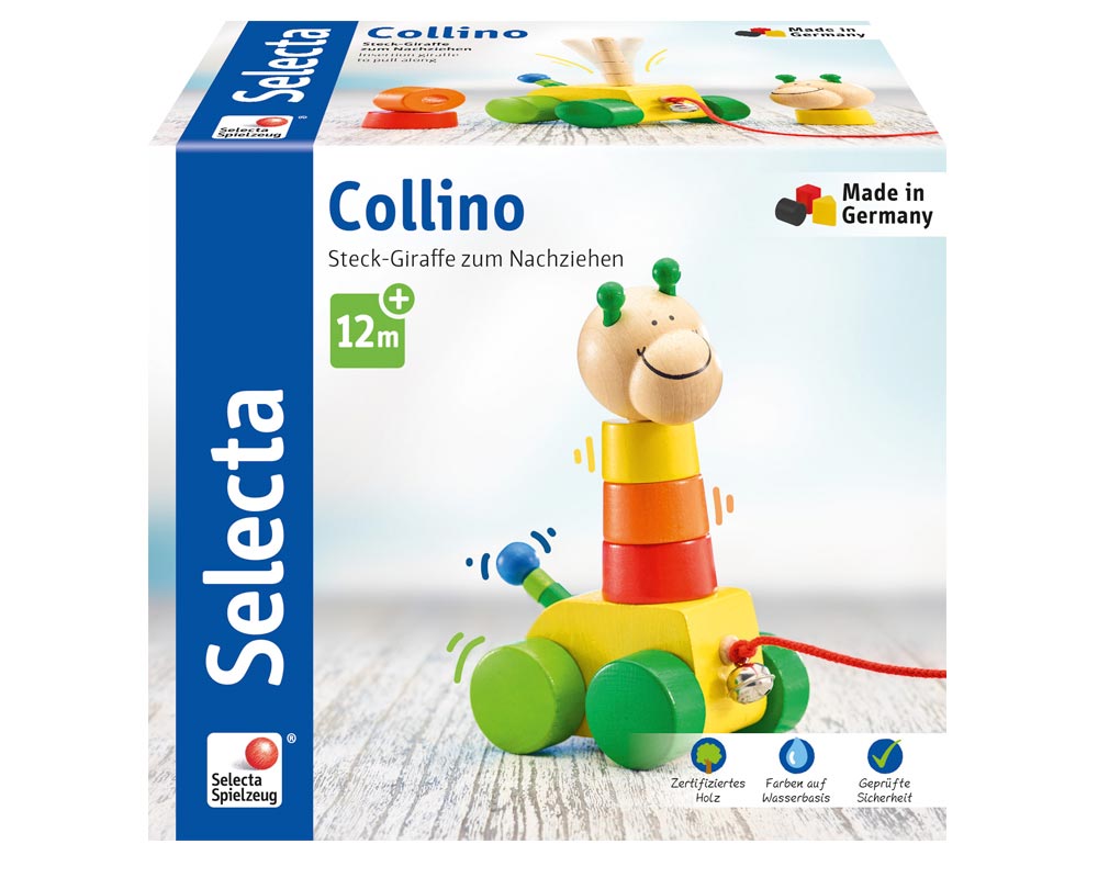 Holz bunte Steck-Giraffe zum Nachziehen