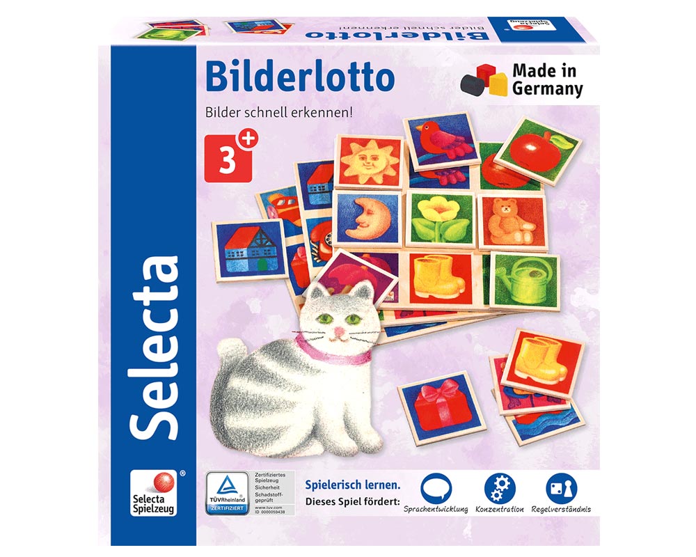 Holz Bilderlotto, Spiel mit 30 Teilen für Kinder Selecta Holz Bilderlotto, Spiel mit 30 Teilen für Kinder Selecta