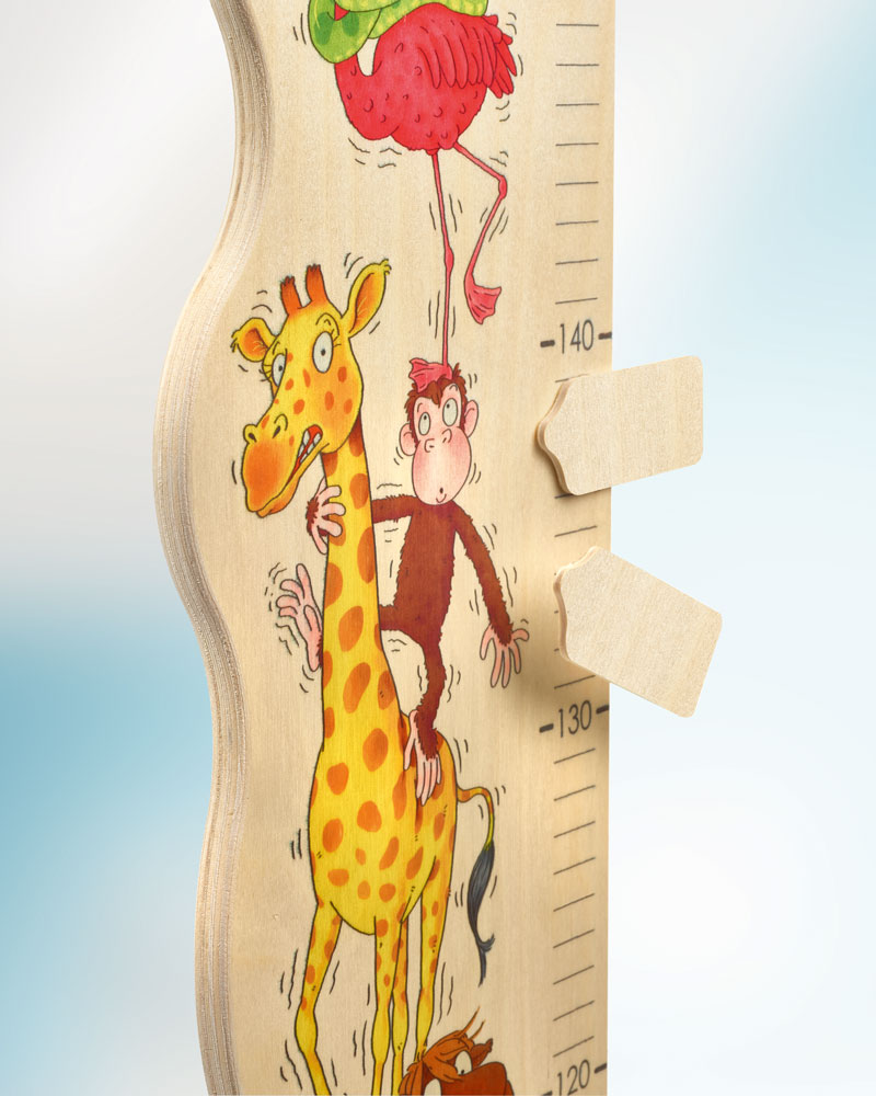 Holz Messlatte Kind Zoorino Detail