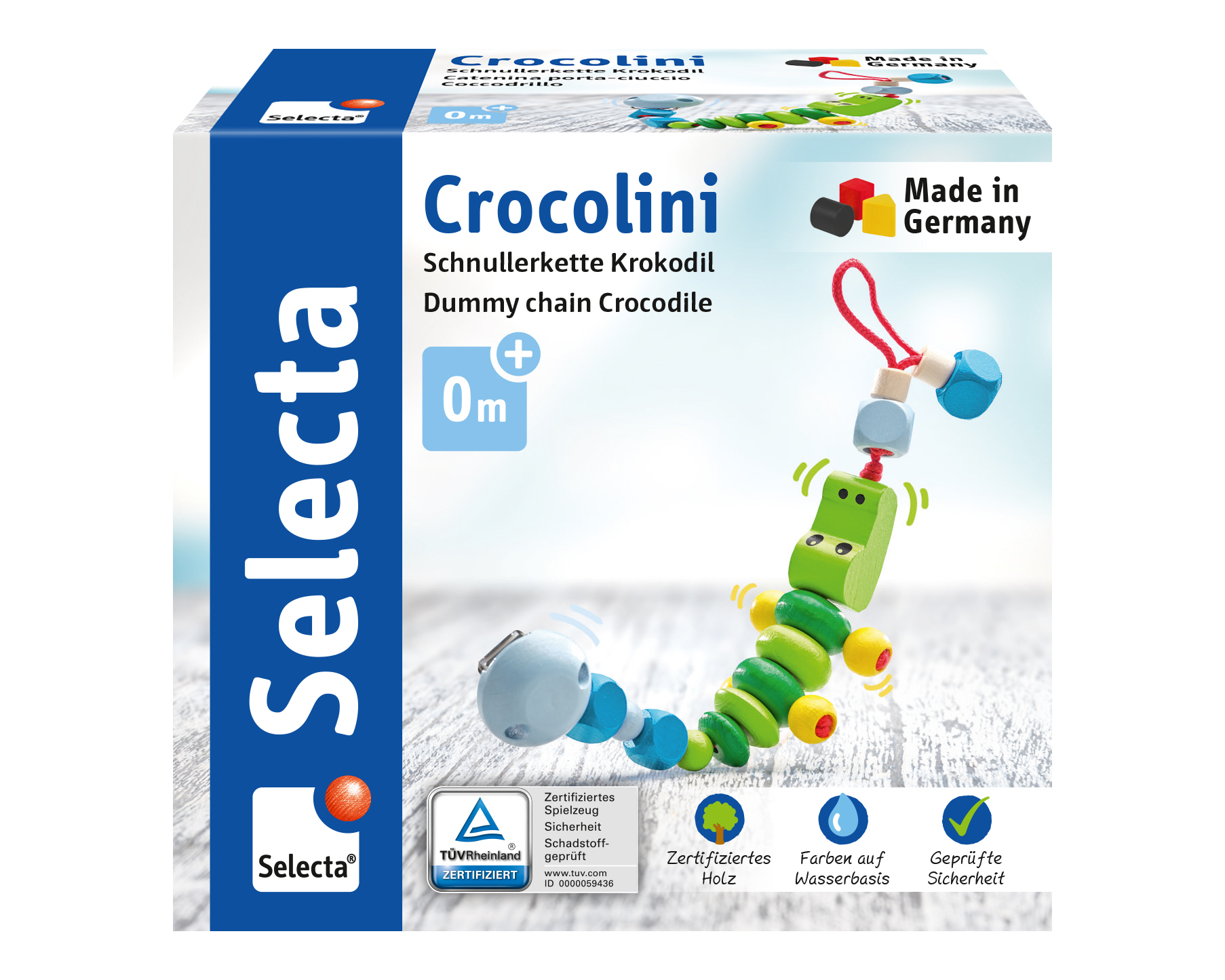 Crocolini Schnullerkette Krokodil Packshot