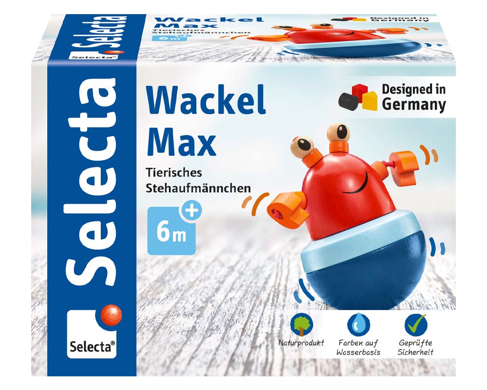 Holz Wackelkreisel Krabbe, Wackel Pepito - Selecta Holzspielzeug