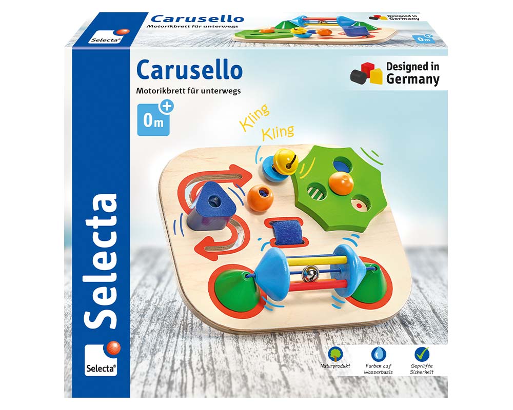 Verpackung Carusello Motorikbrett Holz Spielzeug